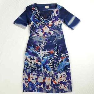 Coquille Blue Watercolor Silk Dress